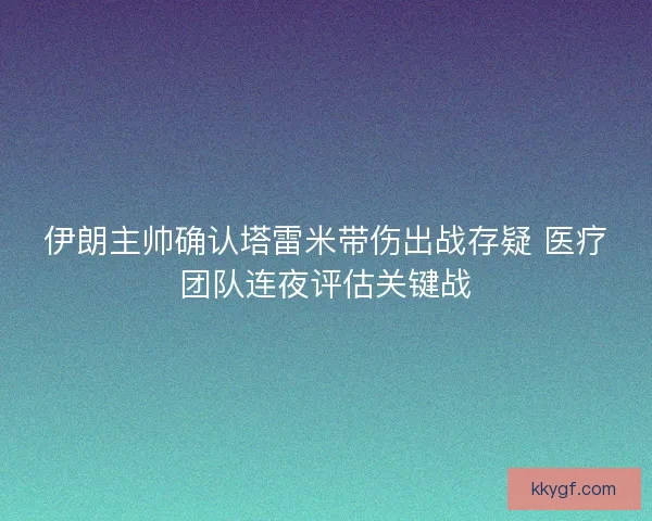 伊朗主帅确认塔雷米带伤出战存疑 医疗团队连夜评估关键战